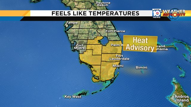 SFLO WEATHER UPDATE!The @NWS has now put ALL OF SOUTH FLORIDA under HEAT ADVISORY Watch Meteorologist Julie Durda https://t.co/s7tegFR4tU