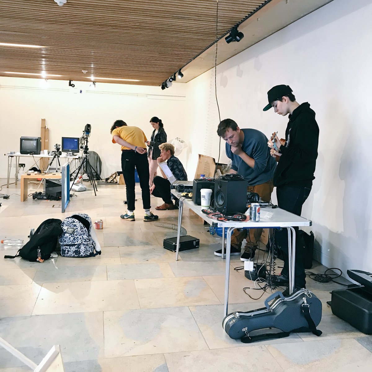 rain hasn't stopped us! working at @collectionusher with <a href="/g_practice/">General Practice</a> for #starcitylincoln17 set making, 3D photos &amp; ukelele soundscapes...