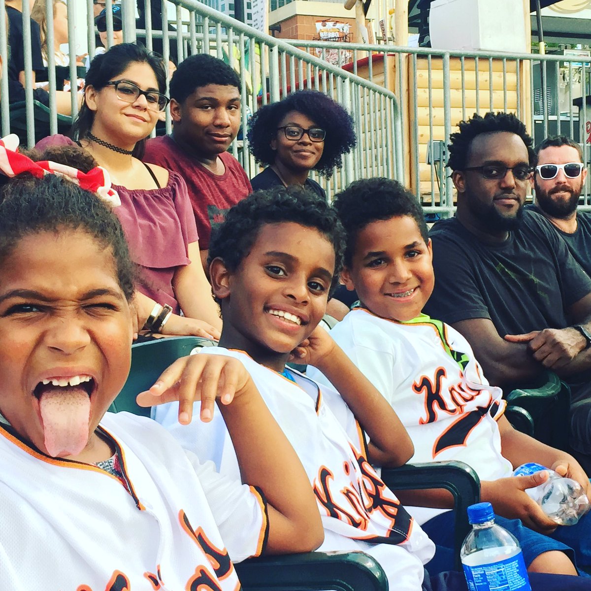 ewjames24's tweet photo. Charlotte Knights game victory!#CharlotteKnightsCharities!What a great night!#DoGood
#ShareCLT #BehailuAcademy https://t.co/cWnpTElaOh