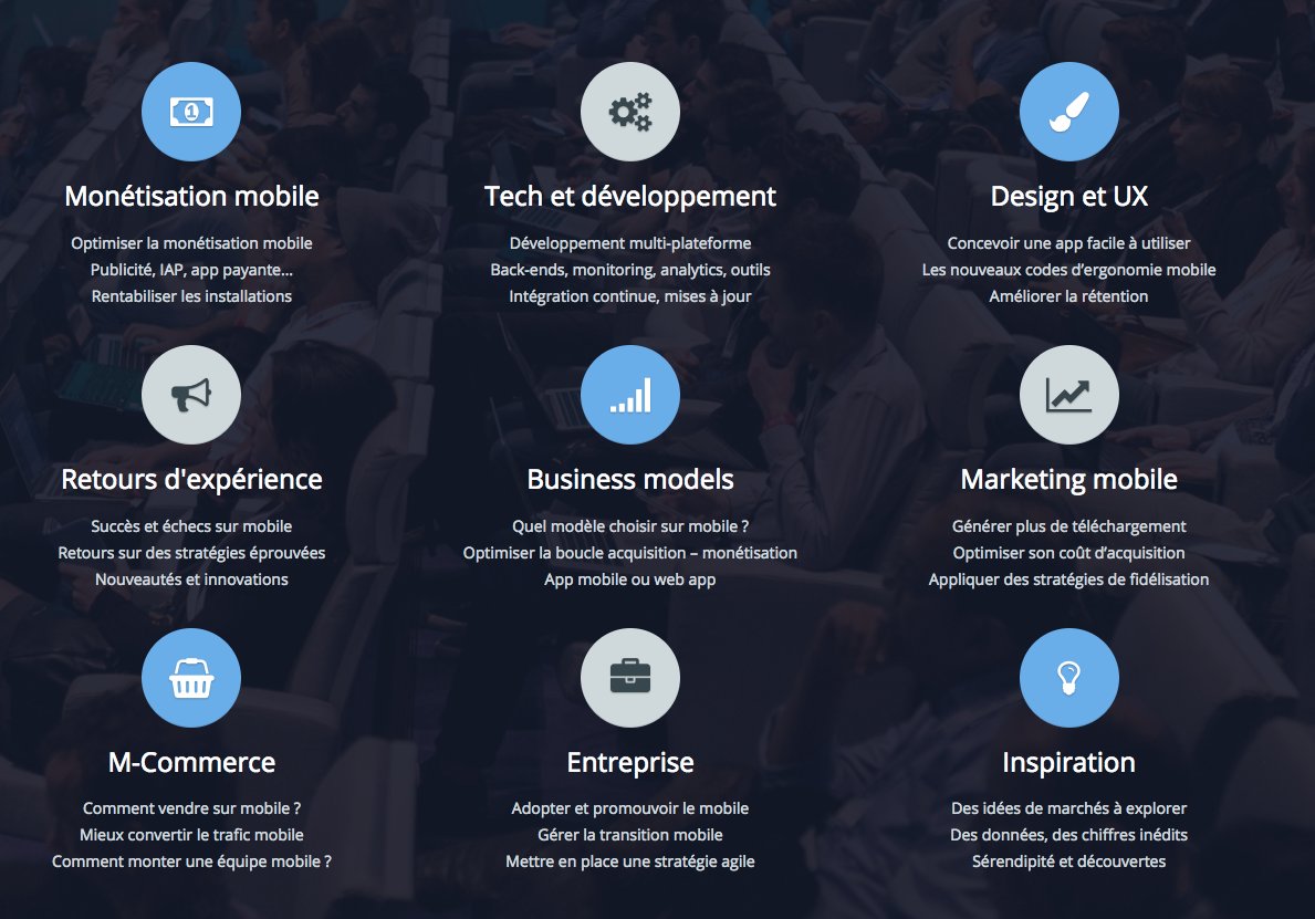 MobileOneEvent's tweet photo. Monétisation, tech &amp; développement, design &amp; UX, business modèles, marketing... Les grands thèmes des #AppDays sur https://t.co/FCgq3nmWx7 https://t.co/OYe5wiQqmn