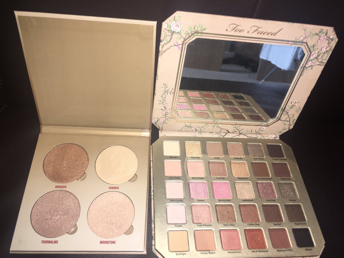 JadeChelton's tweet photo. Love my makeup from NY! Anastasia Beverly Hills glow kit &amp; natural love too faced eyeshadow palette😍 https://t.co/P67eIDSLRM