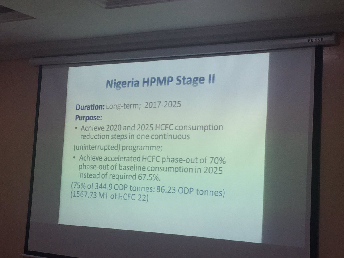 estherclimate's tweet photo. @FMEnvng @Bellanwa Nigeria HPMP Stabe II : Key activities and Milestones (under FG commitments to the Montreal Protocool) #HCFCsNg https://t.co/KGk3HY5WuX
