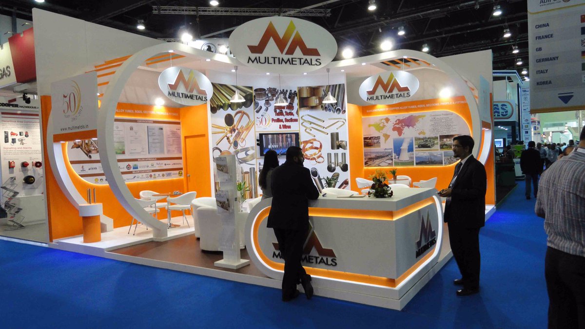 booth_construct's tweet image. Here is the quick look of the mesmerising design of Multimetals booth at ADIPEC expo. bit.ly/2kj8O7e! #boothdesign #standcontractor