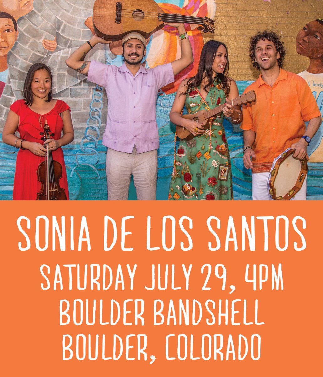 soniadlsv's tweet photo. HELLO BOULDER! We'll be at the #BoulderBandshell this Saturday July 29th, 4PM! @bouldercolorado @boulderlibrary #familymusic  #boulder https://t.co/r6Y2WPpzBB