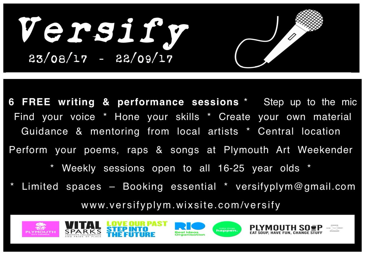 PlymVersify's tweet photo. New flier design #publicitykeepsmebusy #allreadytogo #bookyourplaceonversify https://t.co/yQHvj0APCP