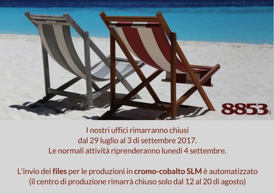 88Dent's tweet photo. Buone ferie a tutti! #weare8853 #staiconnoi #eccellenzadentale #civediamoasettembre https://t.co/fNO4laTPxS