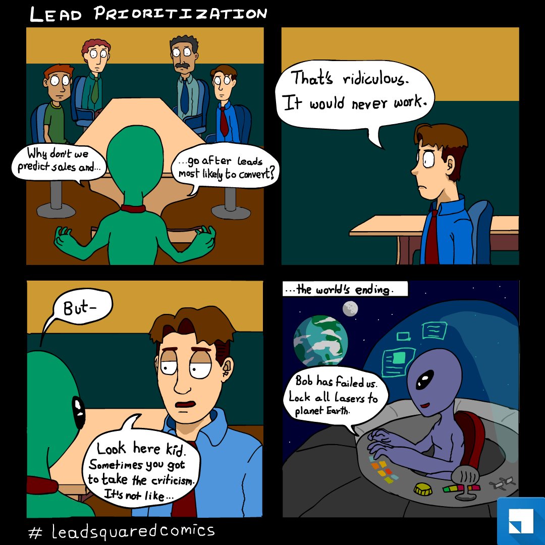 LeadSquared's tweet photo. Bob knows best.....or does he? #LeadSquaredComics #sales #marketing #comics #leadprioritization #leadmanagement #CRM https://t.co/WaW5JSSTTS
