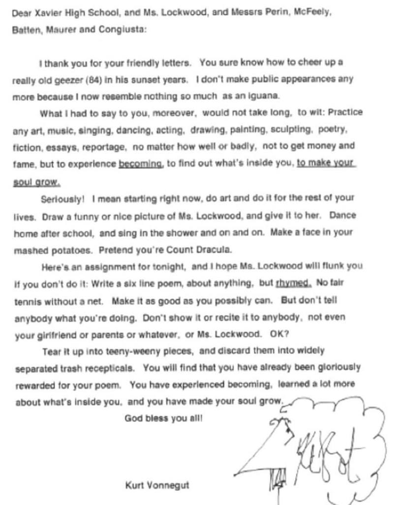 Al_Humphreys's tweet photo. Wonderful life advice from Kurt Vonnegut. (via @jonnym1ller) https://t.co/9qkiR638Kc https://t.co/39D02gLOPV