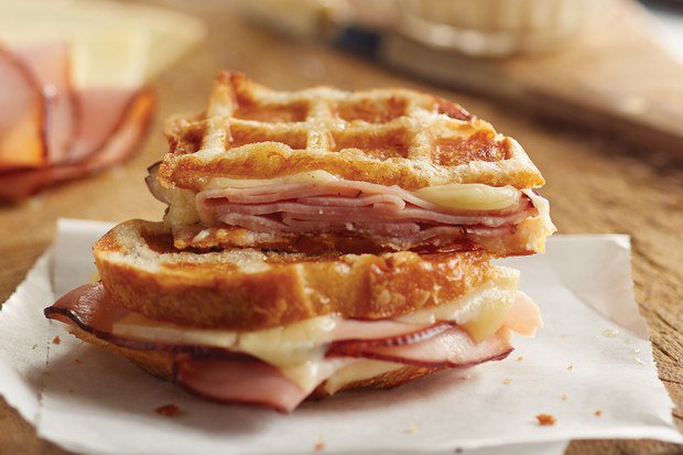 epicurious's tweet photo. Ham. Cheese. Waffles. Together. Forever. https://t.co/sIkWZ4PNGW https://t.co/SGENAfook1