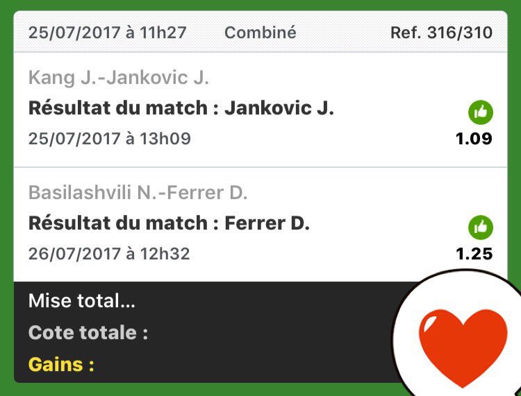 Pronocoach1's tweet image. 🚨Combi Safe du jour

Jankovic + Ferrer ✅✅

#TeamParieur #ParionsSport