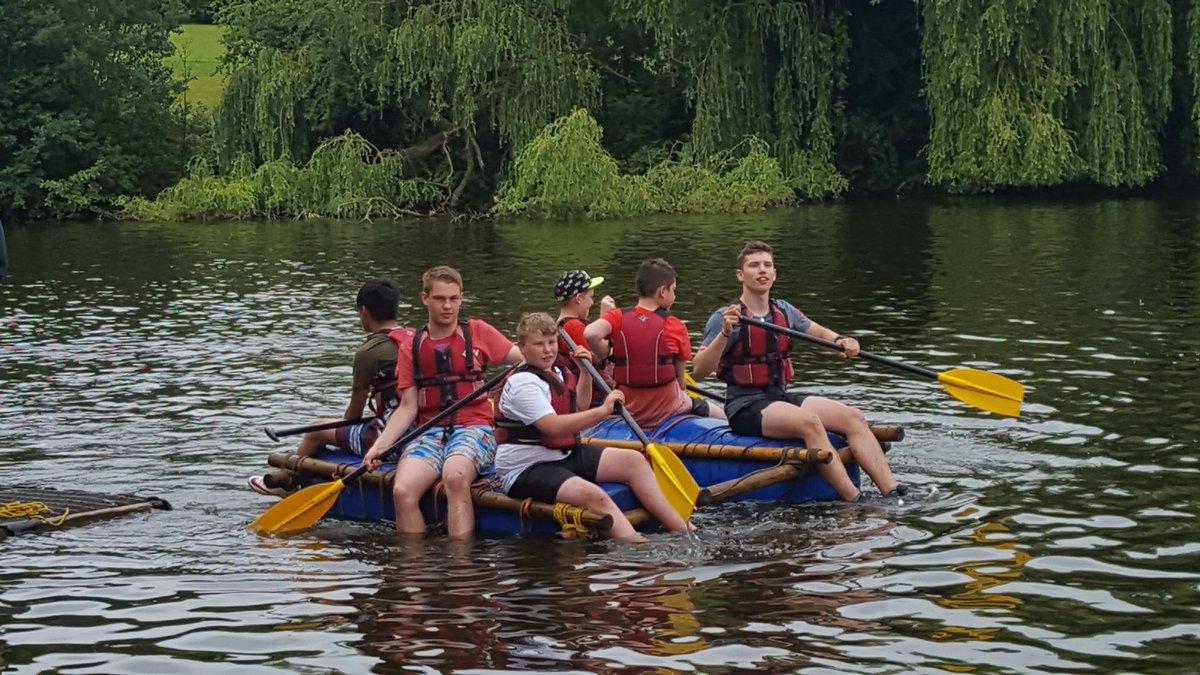 The winning raft at Battalion camp