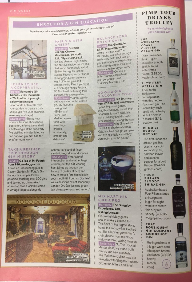 JuniperMusings's tweet photo. The UK is ginfatuated! Love the latest feature in @StylistMagazine #GinQuest https://t.co/El9i95Cppg