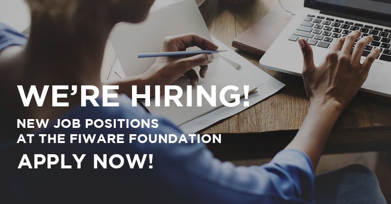 FIWARE's tweet photo. WE'RE HIRING! #FIWAREFoundation is looking forward new talent. Are you ready to join our growing team? APPLY NOW! https://t.co/frszm89NvJ https://t.co/xPbVGtM0y0
