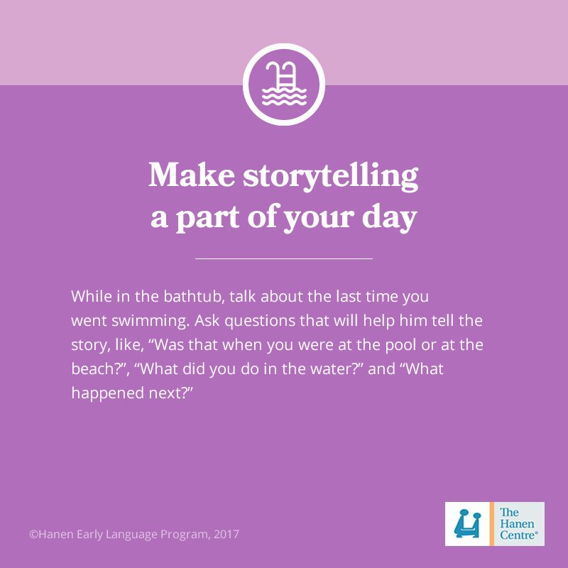 TheHanenCentre's tweet photo. Language Tip #4: Make storytelling a part of your day. More in our 2018 Calendar: https://t.co/J7xlWEQjFF #HanenTips https://t.co/TZNS54UAfO