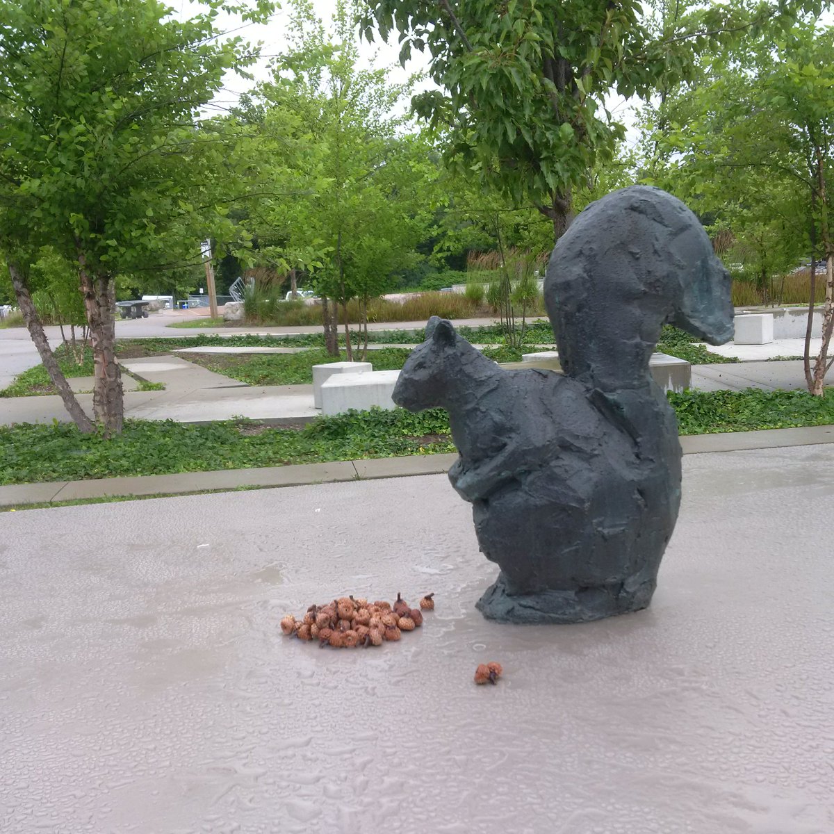 CreateWaterloo's tweet photo. 🥜🥜Something nutty going on @WaterlooPrk !  Don't ruin your appetite li'l one! #publicart #eattogether #TastyTuesday https://t.co/tykjeylCAH