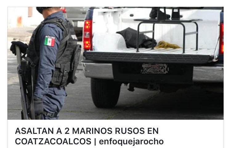 EnfoqueJarocho's tweet photo. Son asaltados marinos Rusos en #COATZACOALCOS https://t.co/SXtXduIvQR https://t.co/01XlfcB8cO