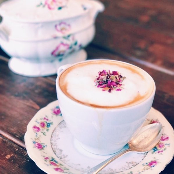Some people start their day off with a regular #latte, we go rose petal at <a href="/CreamParlor/">Cream Parlor</a> in the neighborhood.