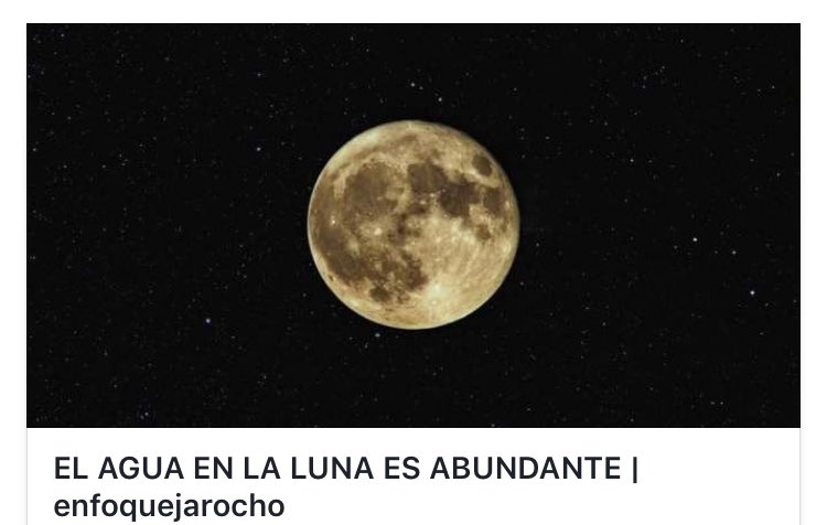 EnfoqueJarocho's tweet photo. Estudios revelan que el agua en la luna es abundante https://t.co/6xKpQh05Vo https://t.co/ceEnVoAZ2i