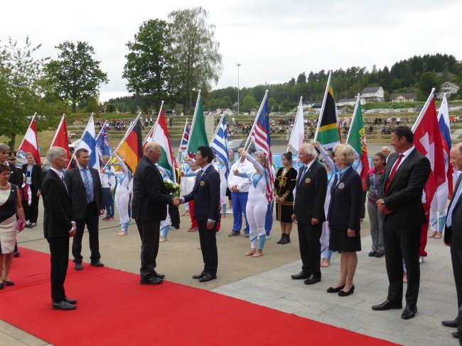 gymnastics's tweet photo. It is our pleasure to have His Majesty King Harald the 5th of Norway with us at the World Gym for Life Challenge 2017! #GFL2017 https://t.co/wkYjylpQ0A