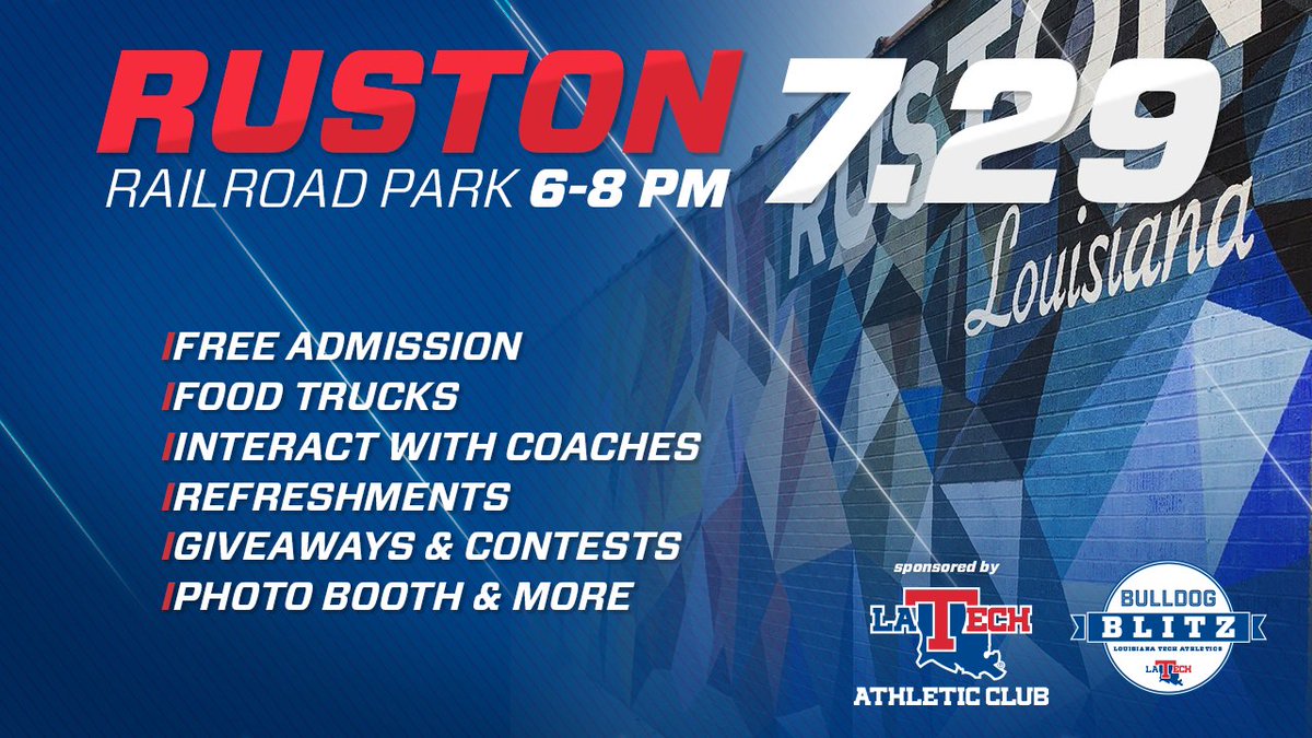 LATechChampRes's tweet photo. 3 days away from #BulldogBlitz17 in Ruston! https://t.co/1Fm69mhM01