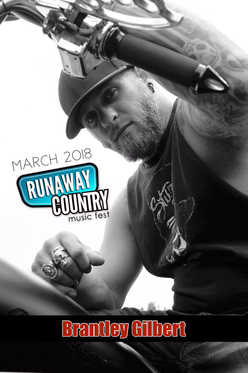 RunawayCountry's tweet photo. Brantley Gilbert will be at Runaway Country 2018! Get your tickets NOW!!! At https://t.co/6tbOX7laTd or 321-549-4204 @BrantleyGilbert https://t.co/QHWdOAqRxV