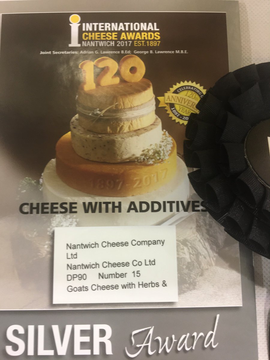 Our Goats Cheese Herbs &amp; Garlic won the Silver Award at the #Nantwichshow !!!