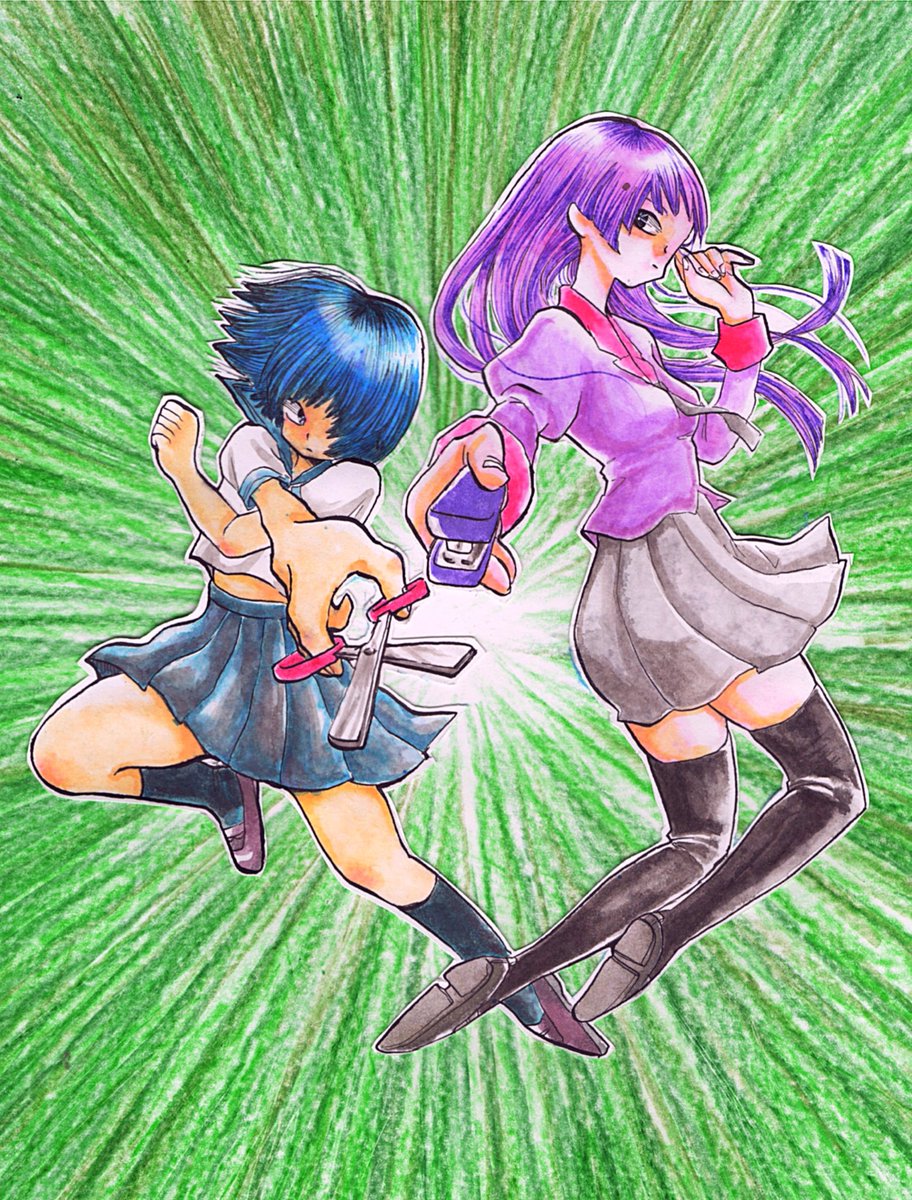 戦場ヶ原ひたぎ 「過去描いた卜部ちゃんと戦場ヶ原さん 」|鈴木ミニラ⛅のイラスト