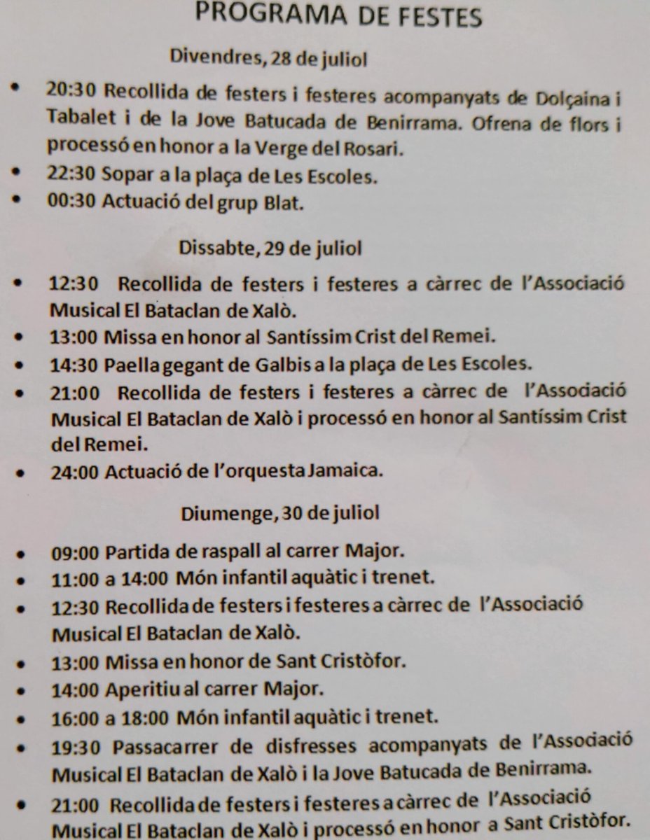 Festes #Benirrama #ValldeGallinera #Marinaalta. T'esperem! Vine a gaudir!