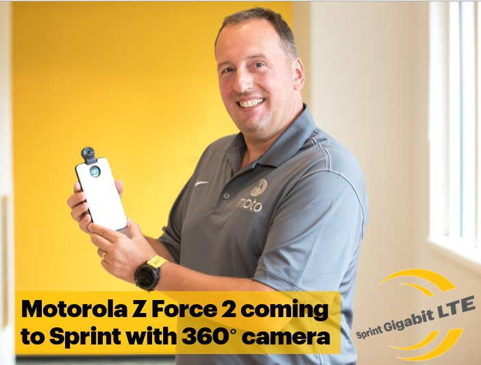 guengott68's tweet photo. #MotoZForce2 #Gigabit phone is #HPUE #4X4MIMO capable with a 360 camera attachment AND it is coming to @Sprint on #LTEPlus! #Netflix https://t.co/qZrv9F3UjQ