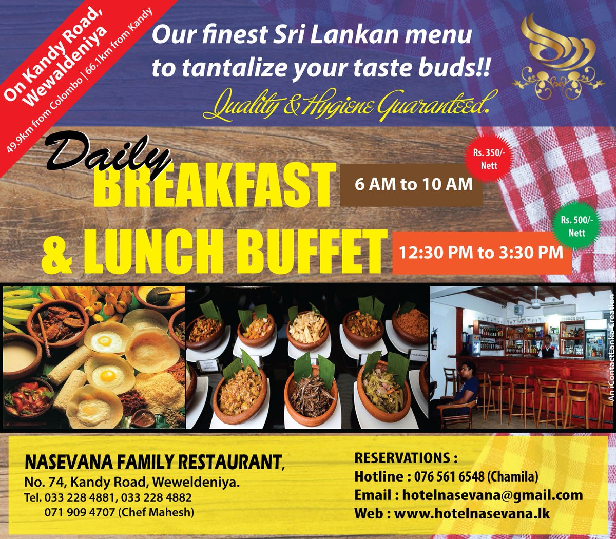 NaSevana's tweet photo. Daily Breakfast &amp; Lunch buffet from Hotel Na Sevana. https://t.co/dmfP43OMic