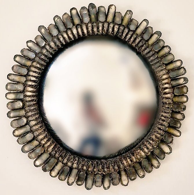 AderNordmann's tweet photo. #LineVautrin. "Gribiche". #Miroir sorcière en talosel et miroir argent. En vente le 1er décembre @drouot #miroirsorciere  #postwar #design https://t.co/lpxhAY6iGk