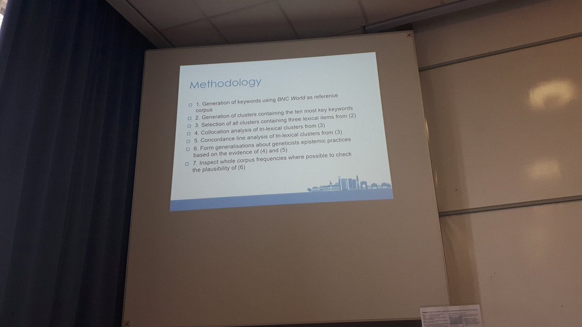 issy_clarke1's tweet photo. Garry Plappert presents his corpus driven research on modality and epistemology in scientific discourse #putative #candidate #CL2017bham https://t.co/cYIQIFWsf2
