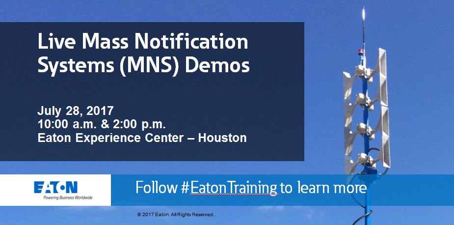 ETN_Electrical's tweet photo. Don't miss the demo of our WAVES high power speaker arrays at the Houston Experience Center on 7/28 https://t.co/KgnpHcEX9U #EatonTraining https://t.co/U9B5wLPJmJ