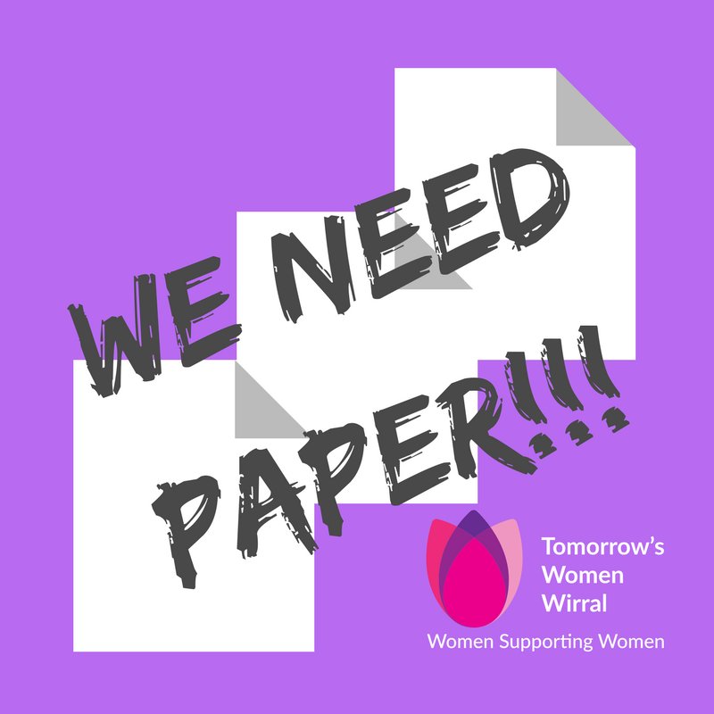Small Wirral-based women's charity with a busy admin office in need of paper! Can YOU help? Please share &amp; RT!