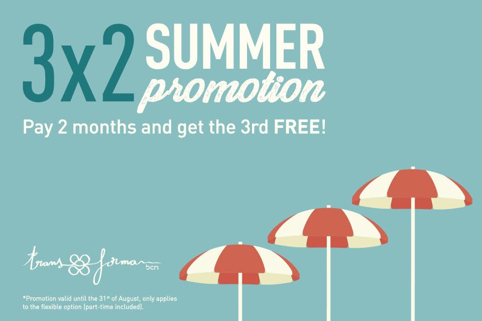 transformabcn's tweet photo. #transformaNEWS
If you would like to try out #coworking, don’t miss our Summer Promo!
For more info, contact us in: info@transformabcn.com https://t.co/hWBwgpY4IG