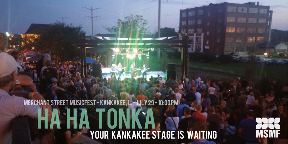KankakeeMSMF's tweet photo. Kankakee, your new favorite band @hahatonka will close out Saturday Night at #MSMF17 @BSHQ https://t.co/8eCHs5qP6L