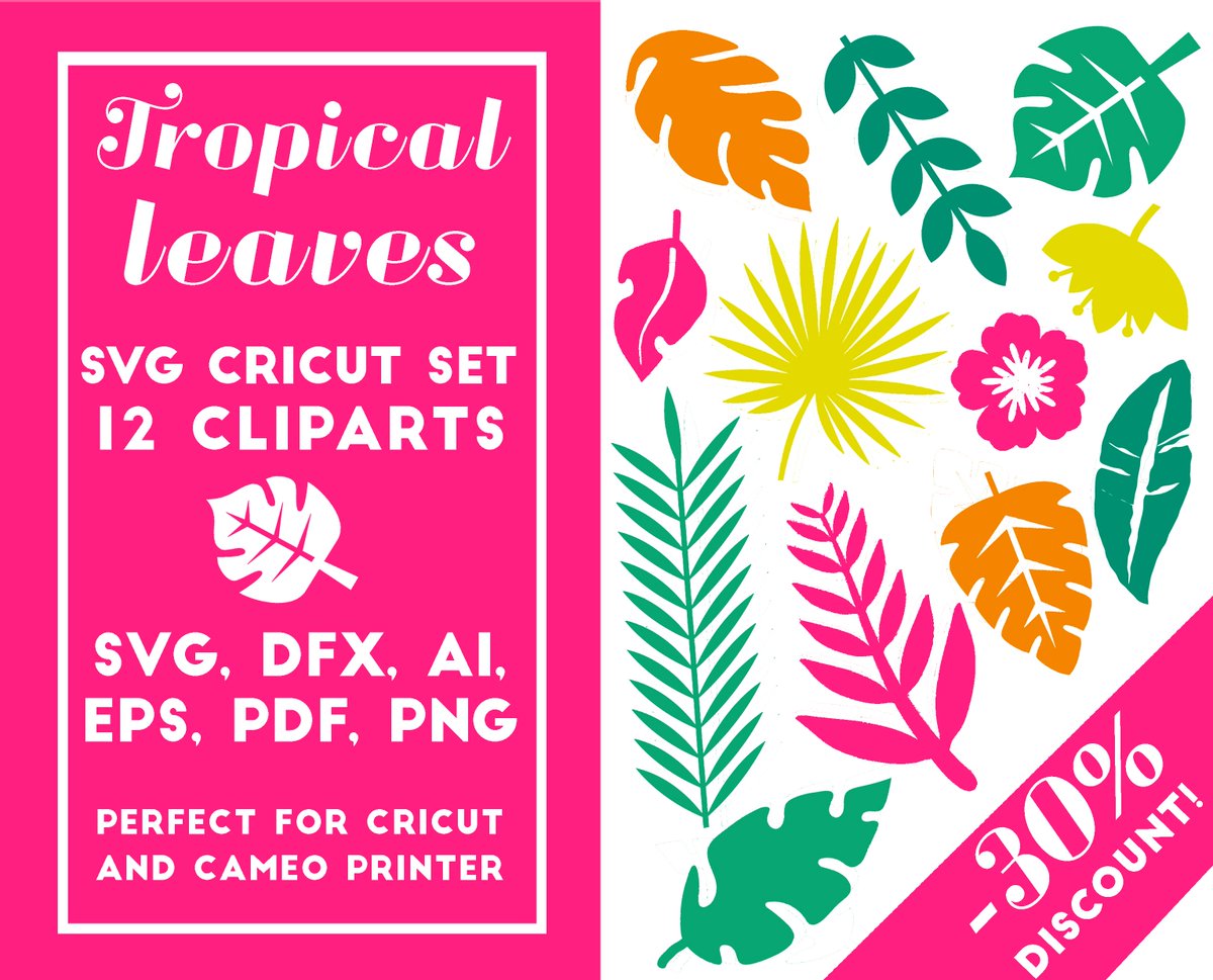 Download Jungle Print Shop On Twitter Printable Svg Vector Set Perfect For Cricut Cameo Silhouette Users Https T Co A7whckjmo6 Etsy Tropical Leaves Cameo Printable Cricut Https T Co Pz1owee2s8
