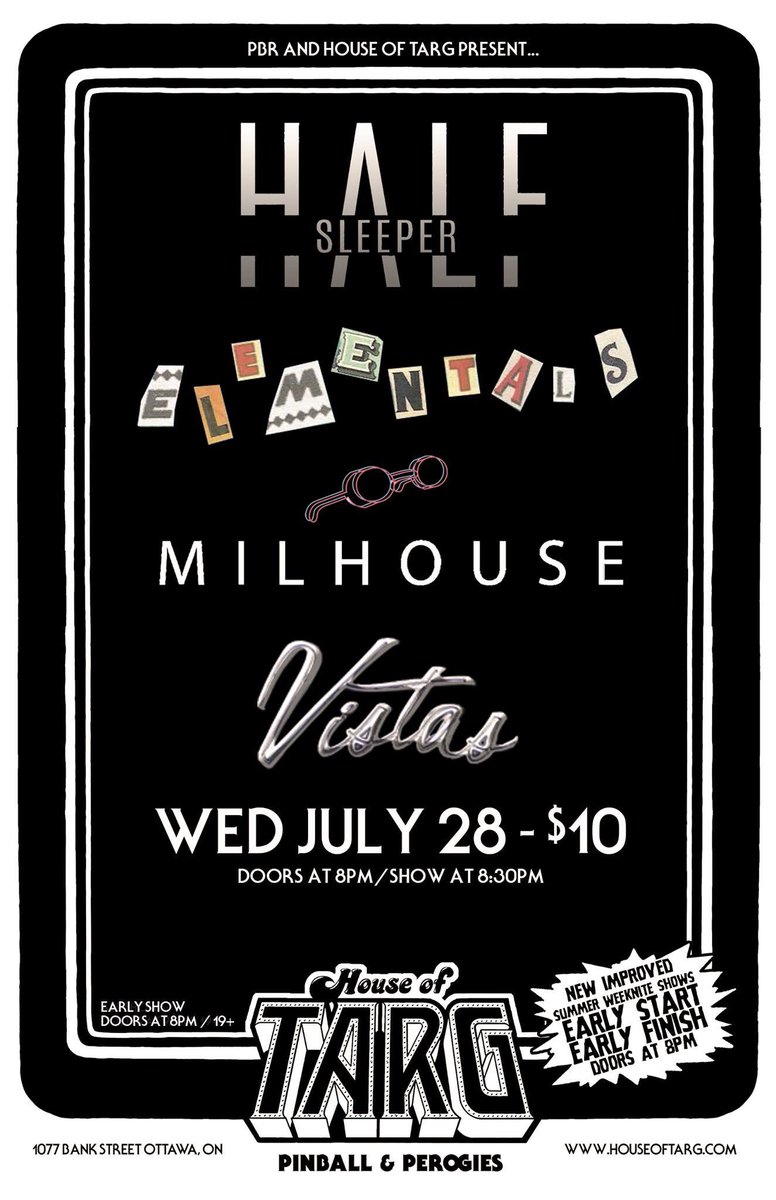 Can't wait to play to the home crowd again. We make our return tonight at <a href="/HouseofTarg/">House of TARG</a>.