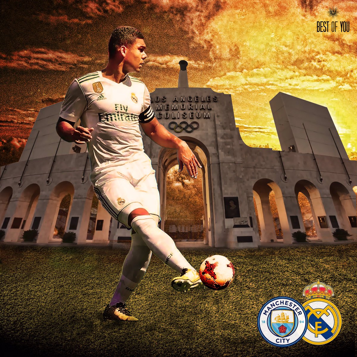 Casemiro's tweet photo. Otro gran duelo. ¡Vamos! #HalaMadrid #RMTour

@ManCity 🆚 @realmadrid 
📍 @lacoliseum 
🏆 @IntChampionsCup 
⌚ 🇺🇸20:30 🇧🇷00:30 🇪🇸05:30 https://t.co/BhxZJGs9WE