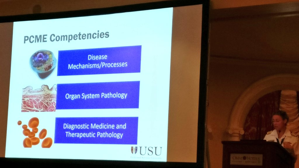 pathologistmag's tweet photo. Barbara Knollman-Ritschel talks us through the three #pathology competencies for integrated #MedEd at #apc50years. https://t.co/GopGM1GqvB