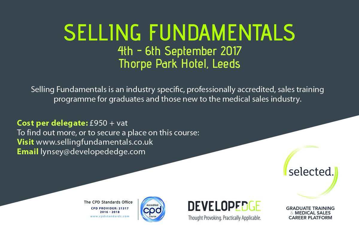 DevelopedEdge's tweet photo. Today we've been putting some more plans in place for Selling Fundamentals, designed for those who are new to medical sales. Details below. https://t.co/Bpxg7XneVg