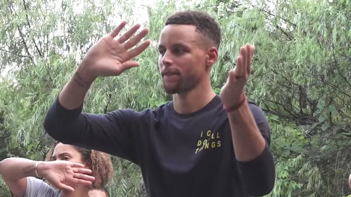 SLAMonline's tweet photo. Stephen Curry is adding tai chi to his pre-game warmup.

"I got some more ammo to work with" ➡️ https://t.co/TqWcmTSYTz https://t.co/Z6werWWkBb