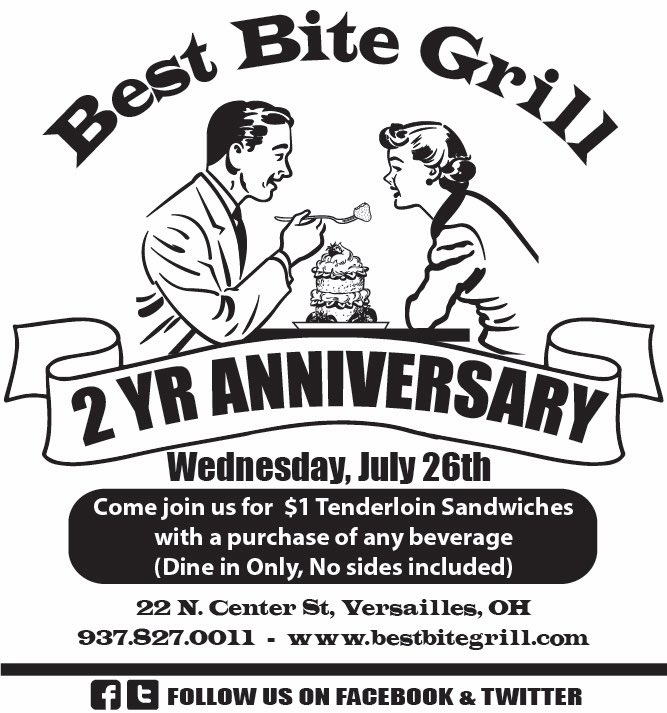 Celebrating our 2 year anniversary today!  Stop in for $1 Pork tenderloins open until 9pm!