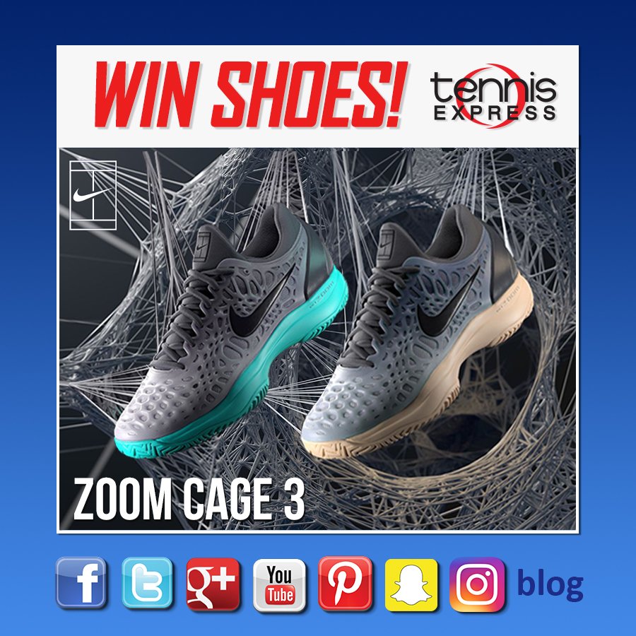 TennisExpress's tweet photo. Win a pair of ZOOM CAGE 3s from #Nike! RETWEET and FOLLOW to qualify! #tennis #giveaway #contest https://t.co/1oCCz9u4gr