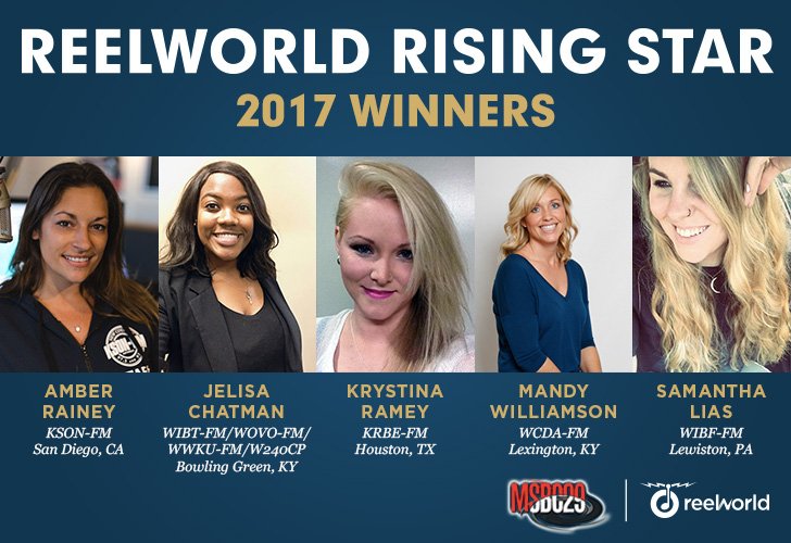 reelworld's tweet photo. Congratulations to the ReelWorld Rising Star 2017 winners. We have a shiny award waiting for you at MSBC29! #makegreatradio #MSBC29 https://t.co/zRB9OXf3B7