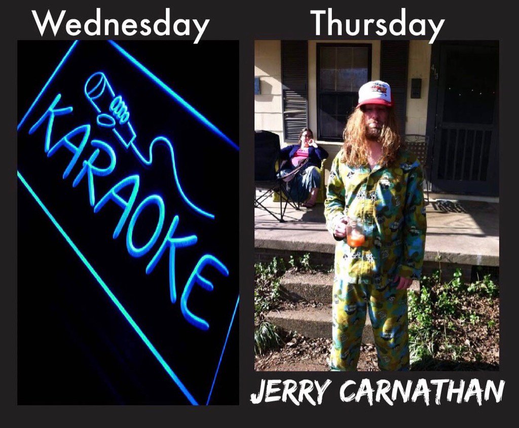 ricksstarkville's tweet photo. Karaoke starts up at 9pm tonight - $2 wells no cover! Tomorrow night Jerry Carnathan starts at 10pm! https://t.co/5tfG1XzAPJ