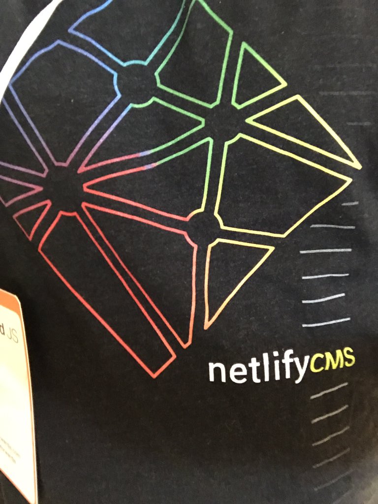 bdougieYO's tweet photo. If there are any @NetlifyCMS users at #forward2017 hit me up. Walking around handing out #JAMstack stickers on request https://t.co/oJ1qAI17T3