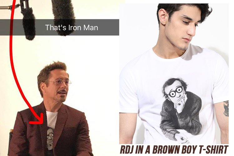 Spotted wearing @shopbrownboy printed t-shirt: #IronMan himself <a href="/RobertDowneyJr/">Robert Downey Jr</a> 🙌🏼 💯 #mensethicalfashion bit.ly/2uXKHPK