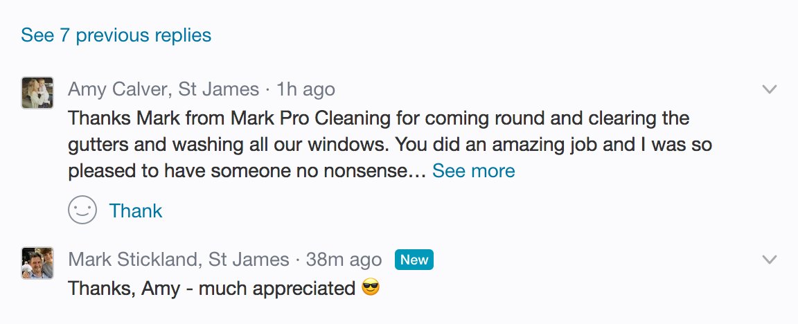 MarkProCleaning's tweet photo. Another testimonial - this time on #Nextdoor #StJames #TunbridgeWells #MarkProCleaning https://t.co/mg61PbfDAF