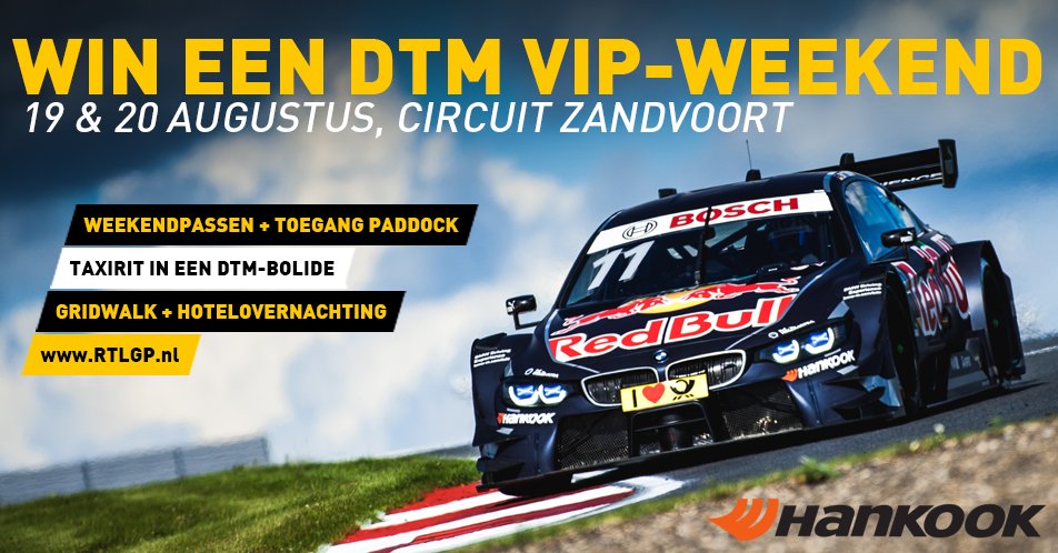 Kans maken op een onvergetelijke #DTM-taxirit + VIP-pakket tijdens het <a href="/DTM/">DTM</a>-weekend op Zandvoort? Check rtlgp.nl/item/141379/wi… #Hankook